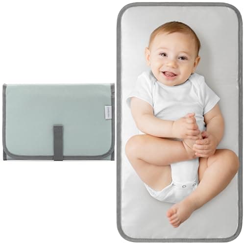Comfy Cubs Baby Changing Pad Compact Size - Waterproof Diaper Changing Mat with Cushioned Pillow - Soft & Lightweight, Foldable Design for Travel - Stylish Design for Boys and Girls - Earth Green