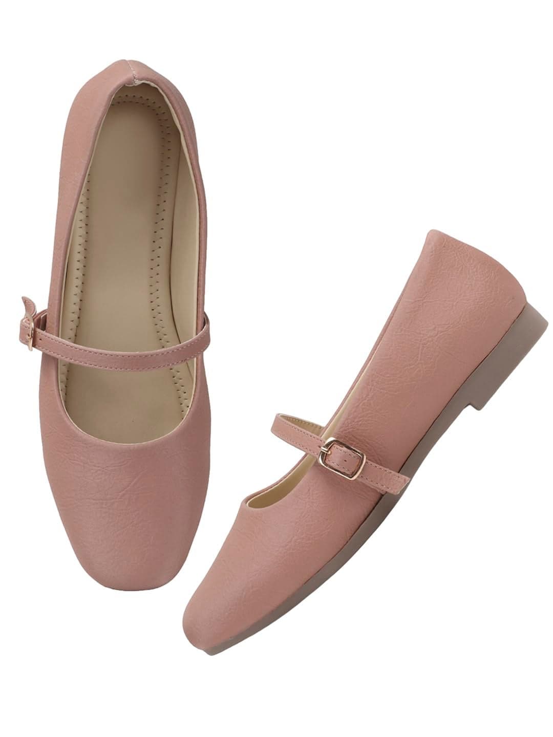 SELFIEE Women Mary Jane Ballet Flats Comfortable Strap Bellies Stylish Casual Office Daily Wear Lightweight Shoes for Girls