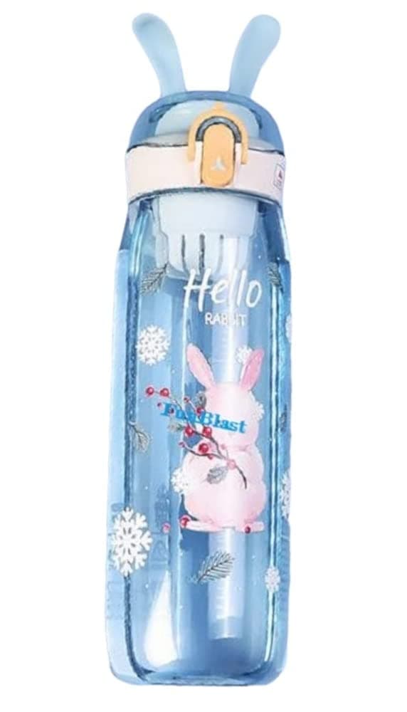 FunBlast Water Bottle for Kids, Cute Design Water Bottle with Sipper, Sipper Bottle for Kids -Anti-Leak Cartoon Water Bottles for Kid, School Water Bottles for Kid – 600 Ml (Blue)