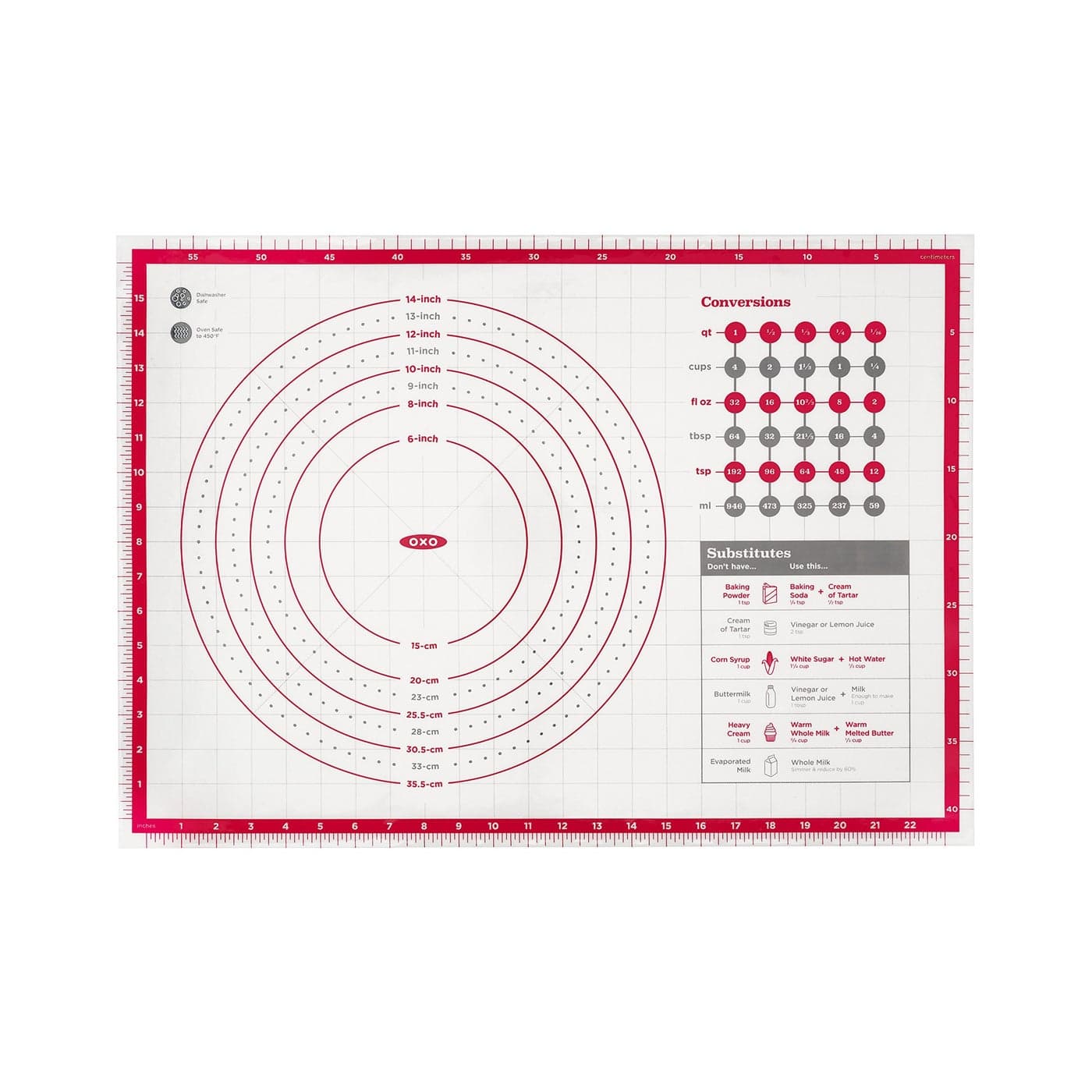 OXO 11211300 Good Grips Silicone Pastry Mat One Size Tan