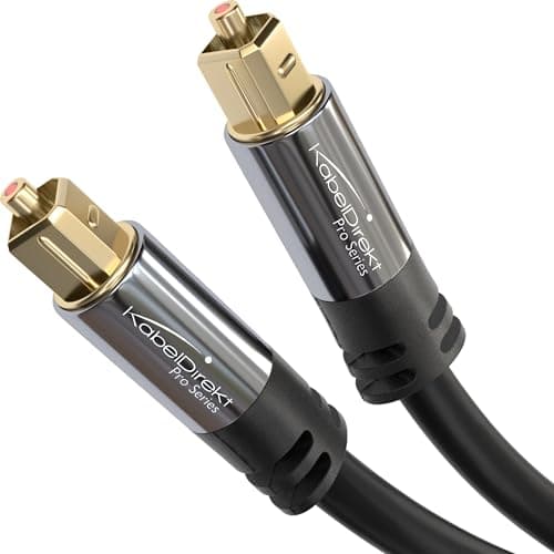 KabelDirekt TOSLINK – Optical Audio Cable – 3ft – Fiber Optic Cord, S/PDIF Digital Audio Optical Cable for Soundbar, Stereo Systems, Home Cinema, Xbox One/PS4 – Designed in Germany