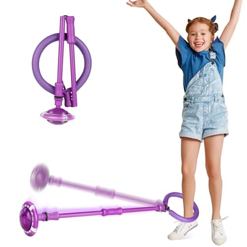 Astrell Skip Ball Foldable Colorful Flash Wheel Indoor Outdoor Game Fitness Toys for Kids Cool Kids Toys Christmas Birthday Gifts for Girls Boys Age 6 7 8 9 10 Year Old