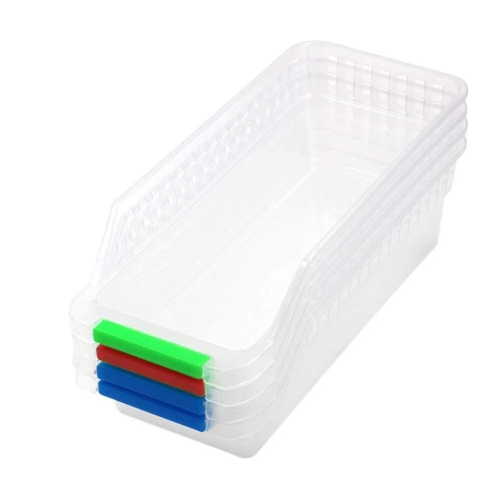 SKY MALL Plastic Fridge Space Saver Egg Basket Food Storage Organizer Rack MultiColor Pack of 4