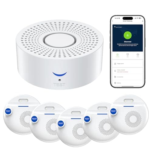 Nuleto WiFi Water Leak Detector 1s,Water Detectors & Alarms,Water Leak Sensor with SMS,Phone Call,APP Push,492ft for Home,Basement,Kitchen,5 Pack,2.4G WiFi Only