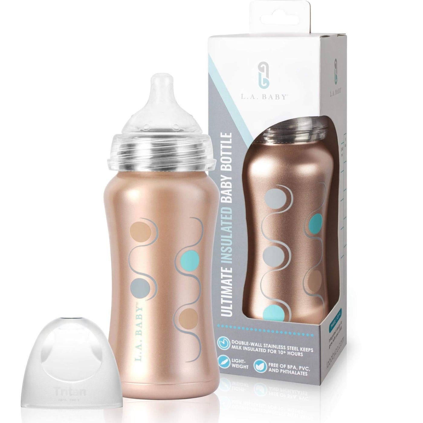 Stainless Steel Baby Bottle 9oz Insulated Baby Bottle Insulate Milk for 10 Hours NonToxic FoodGrade Stainless Steel FoodGrade Silicone Slow Flow Nipple LeakFree Design Rose Gold