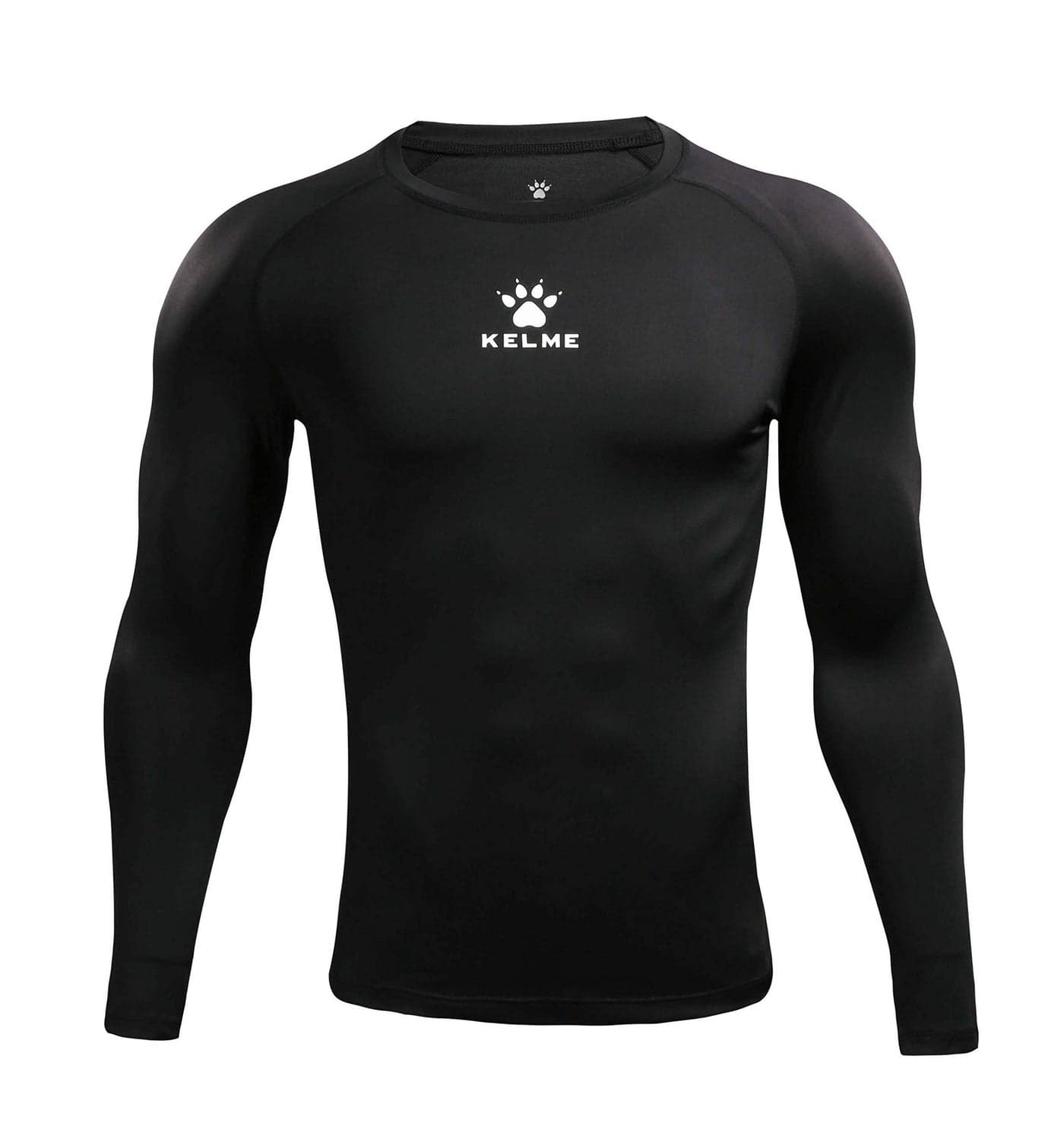 KELME Mens Cool Dry Compression Shirt Long Sleeve Sports Base Layer Unisex Thermal Undershirt Athletic Workout Cold Black Large