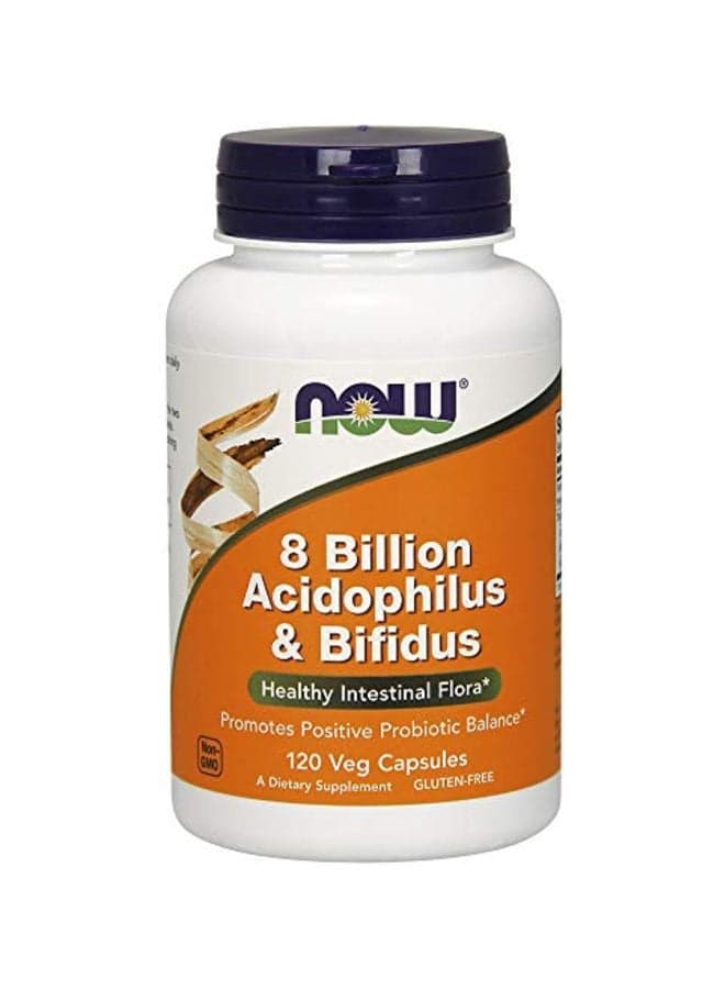 8 Billion Acidophilus And Bifidus Dietary Supplement - 120 Capsules