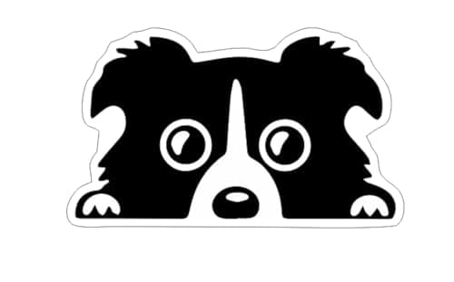Peeking Dog Decal Vinyl Face Sticker for Car Window Black and White Adhesive Pet Decal 1 PC