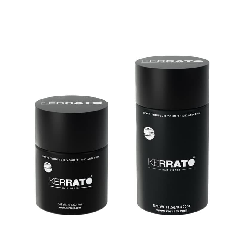 Kerrato Hair Fibres for Thinning Hair Jet Black 4g 115g Instant Hair Loss Concealment Natural Keratin Hair Thickener Fibers for Men Women Fuller Thicker Hair in 10 Seconds