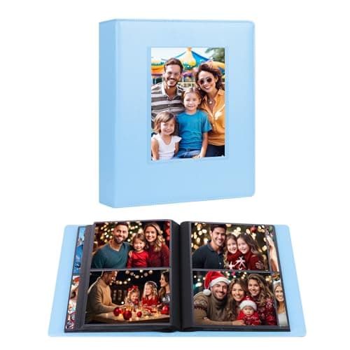272 Pockets Photo Album 5x7 Holds 272 Photos, 5x7 Photo Album Extra Large Capacity Leather Cover Photo Albums for Family Wedding Baby Pictures (Blue)