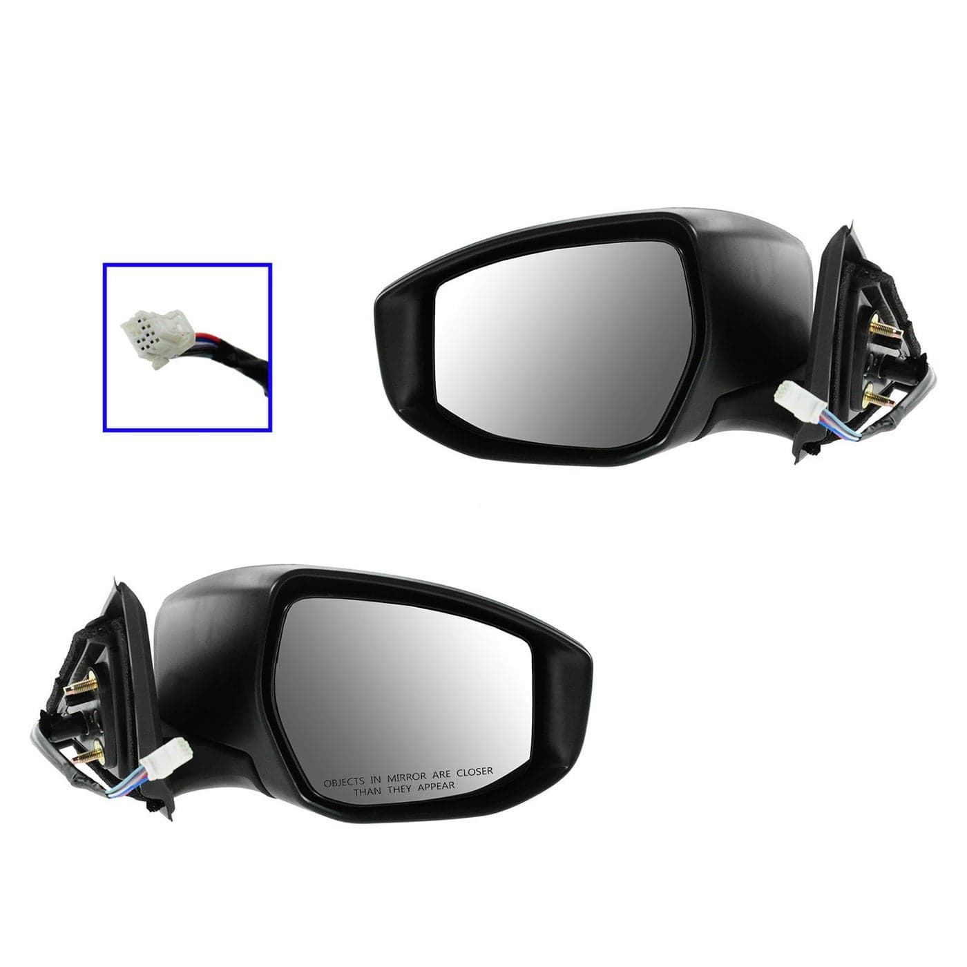 TRQ 2 Piece Driver and Passenger Side Mirror Assembly Set Electric Adjustment Heated No Memory Black Compatible with 20132018 Nissan Altima 2013 Sentra With Turn Signal NI1320225 NI1320237 NI1321225