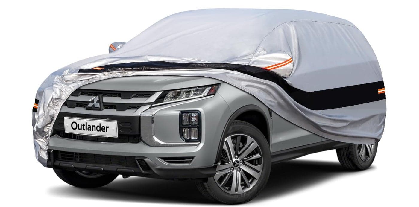 Holthly 10 Layers SUV Car Cover Custom Fit for Mitsubishi Outlander 20052024 Waterproof All Weather for Automobiles Outdoor Full Cover Rain Sun UV ProtectionSilver