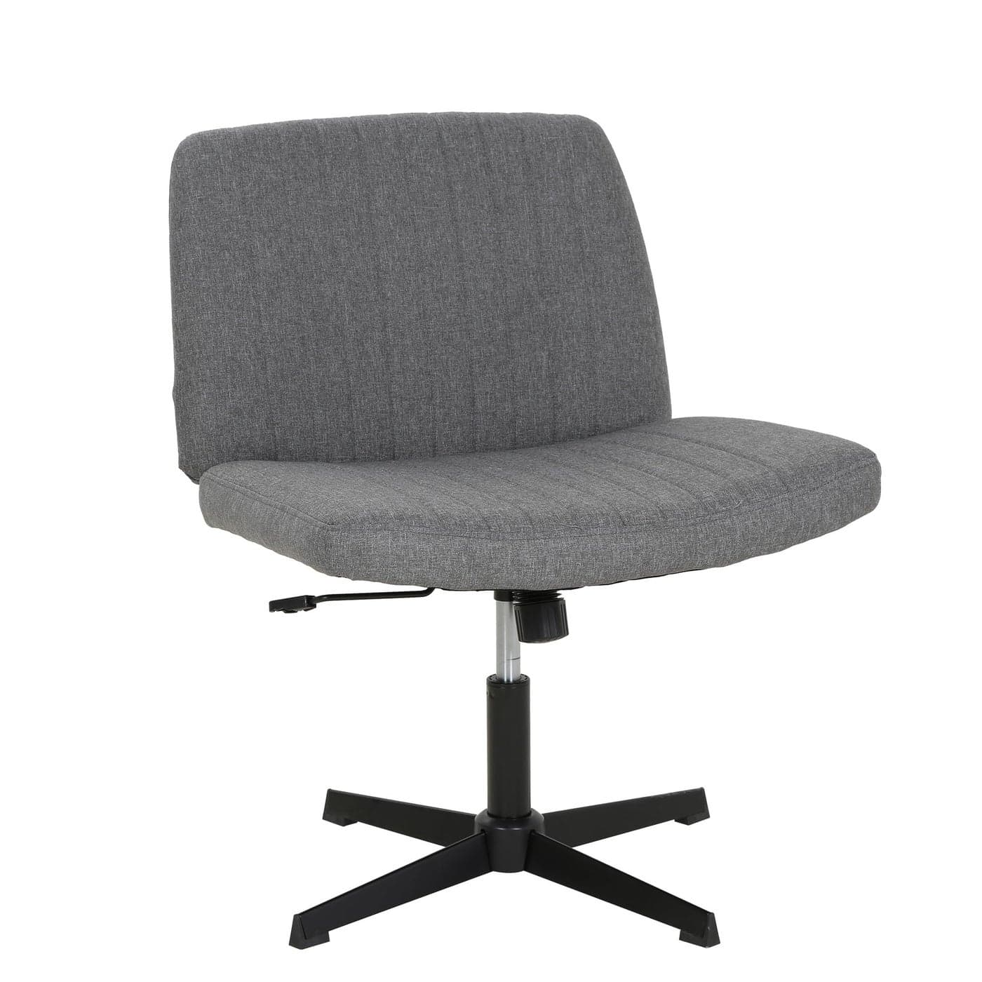 FDW Criss Cross Chair Armless Cross Legged Office Desk Chair Adjustable Swivel Ergonomic Gaming Chair No Wheels Backrest with Wide Seat Native Sponge Computer Task Vanity Chair for Home OfficeGrey