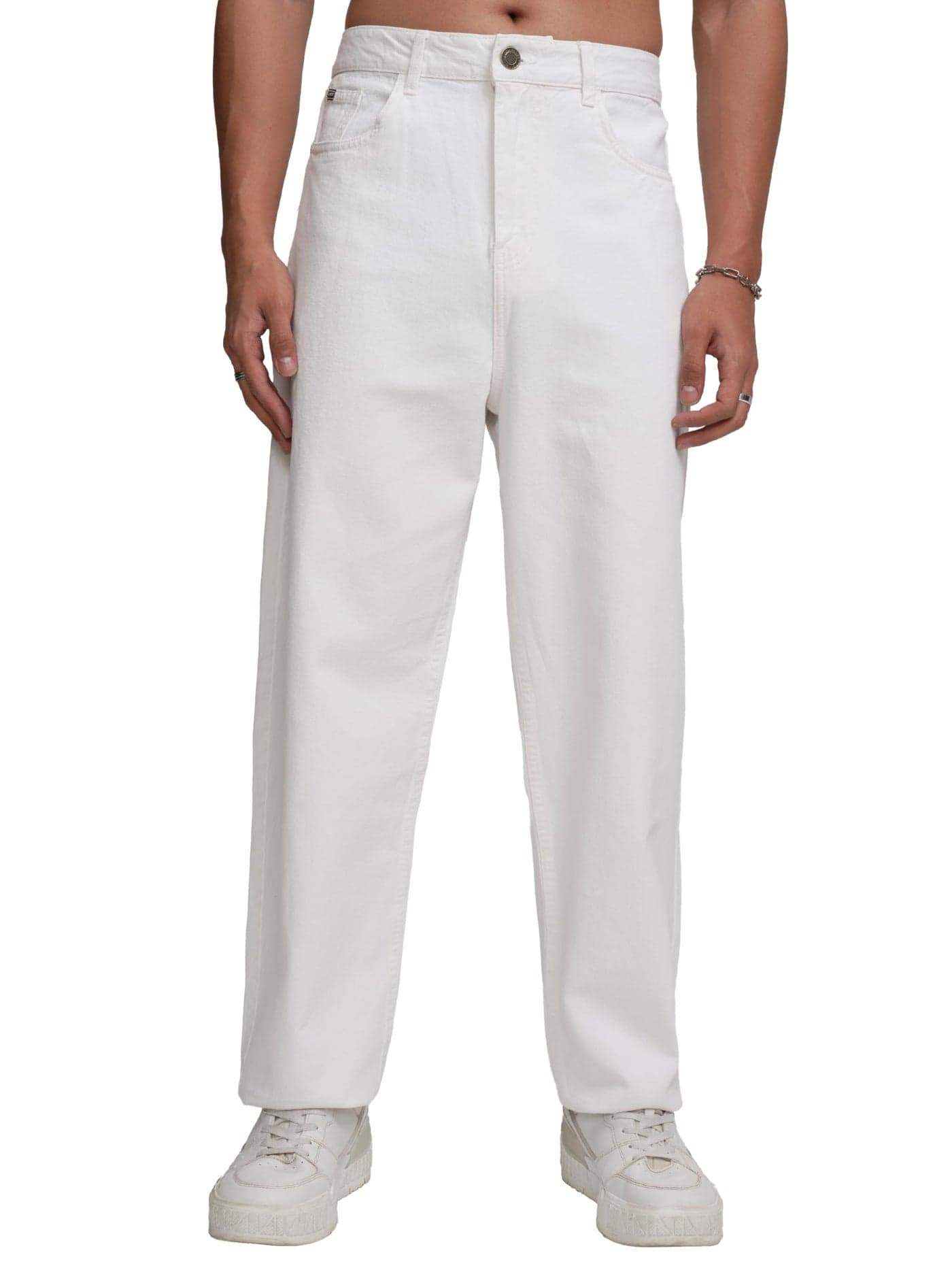 Highlander Men Mid Rise Regular Fit Jeans (PHJN000019_White_M)