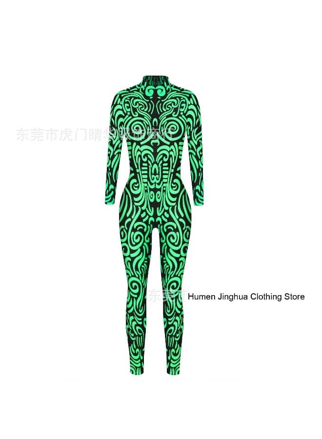 Cross-Border Halloween Anime 3D Digital Print Unisex Cosplay Slim Fit Jumpsuit Performance Costume