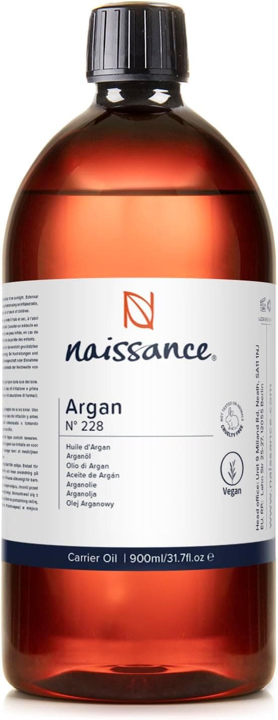 Naissance Argan Oil No 228 225ml Natural Growth Hair Mask AntiAgeing Antioxidant Moisturiser for Face Skin Beard Cuticles and Hands