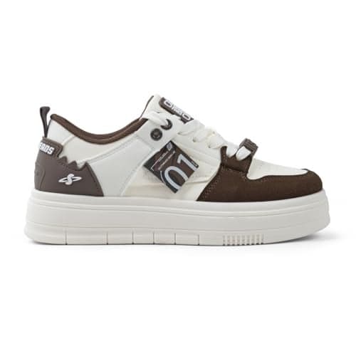 SOLETHREADS DEFY Sneakers for Women | Stylish & Fashionable| Comfortable|Walking Shoes| Lightweight Flexible| Skid-Resistant| Everyday |Casual Shoes for Women|Beige/Brown|UK 5