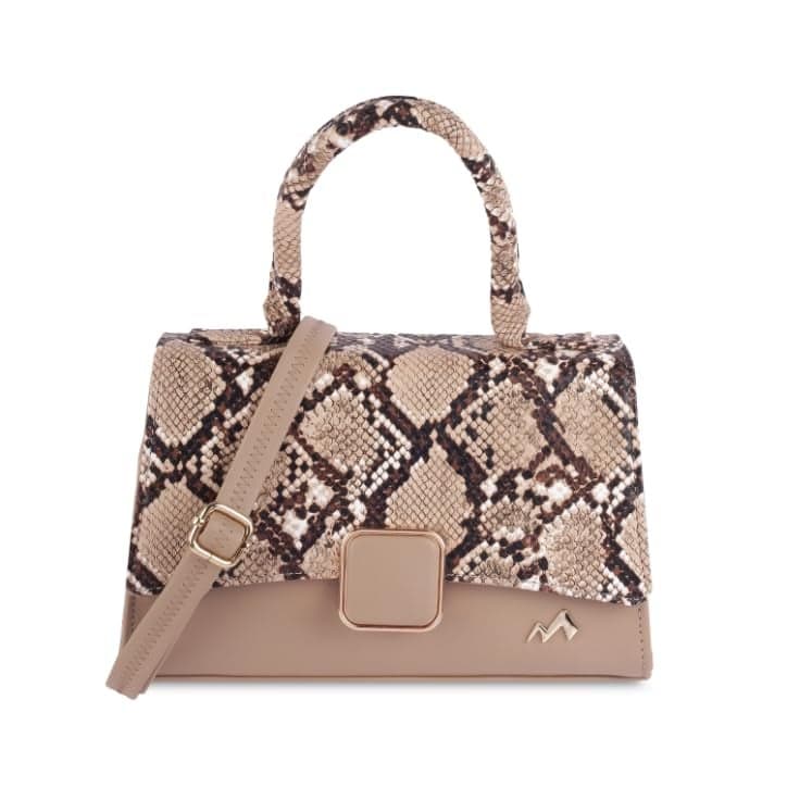 Metro women Beige Casual Satchel Bag (230-40)