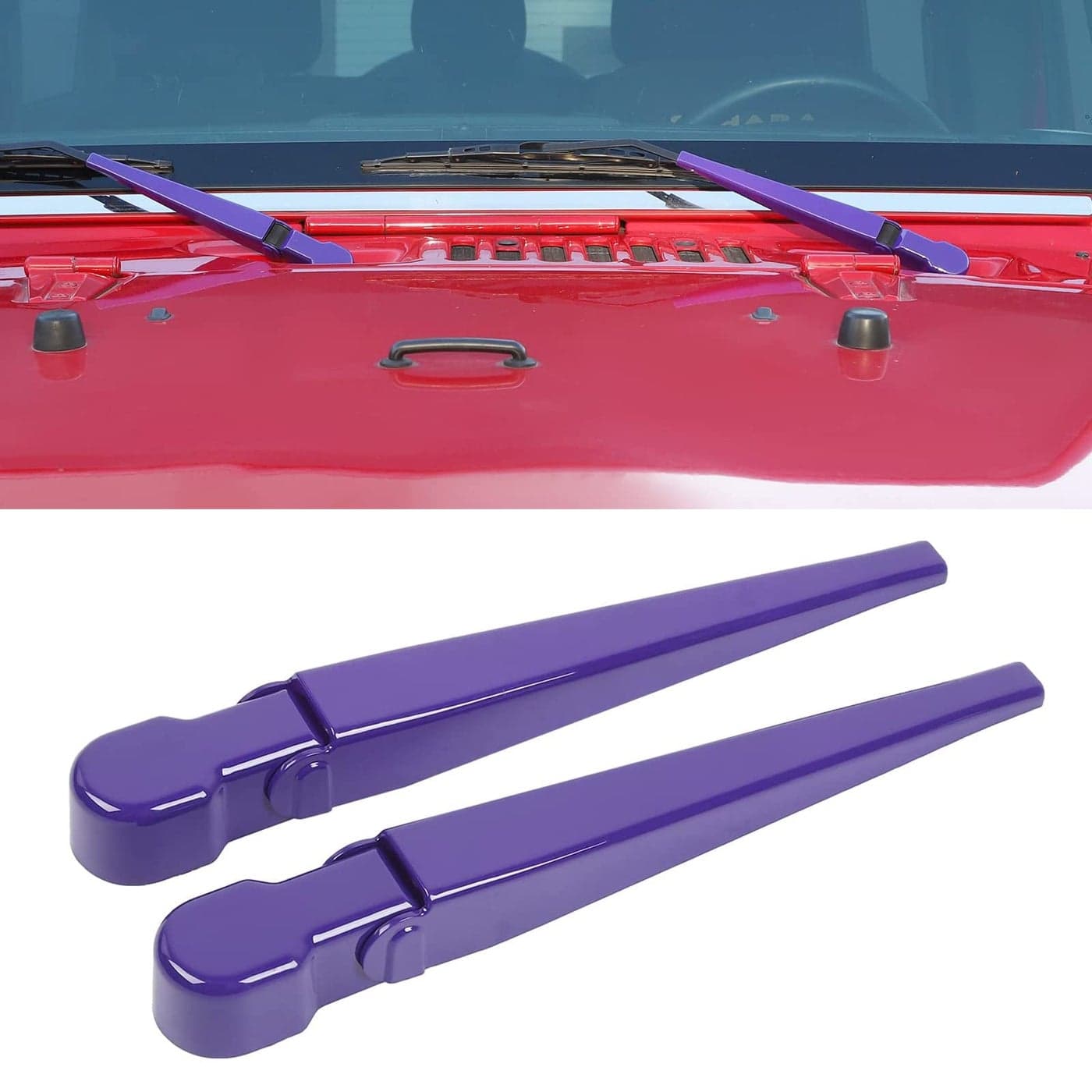 SQQP Front Window Windshield Wiper Arm Blade Decoration Cover Trim for 20072018 Jeep Wrangler JKPurple