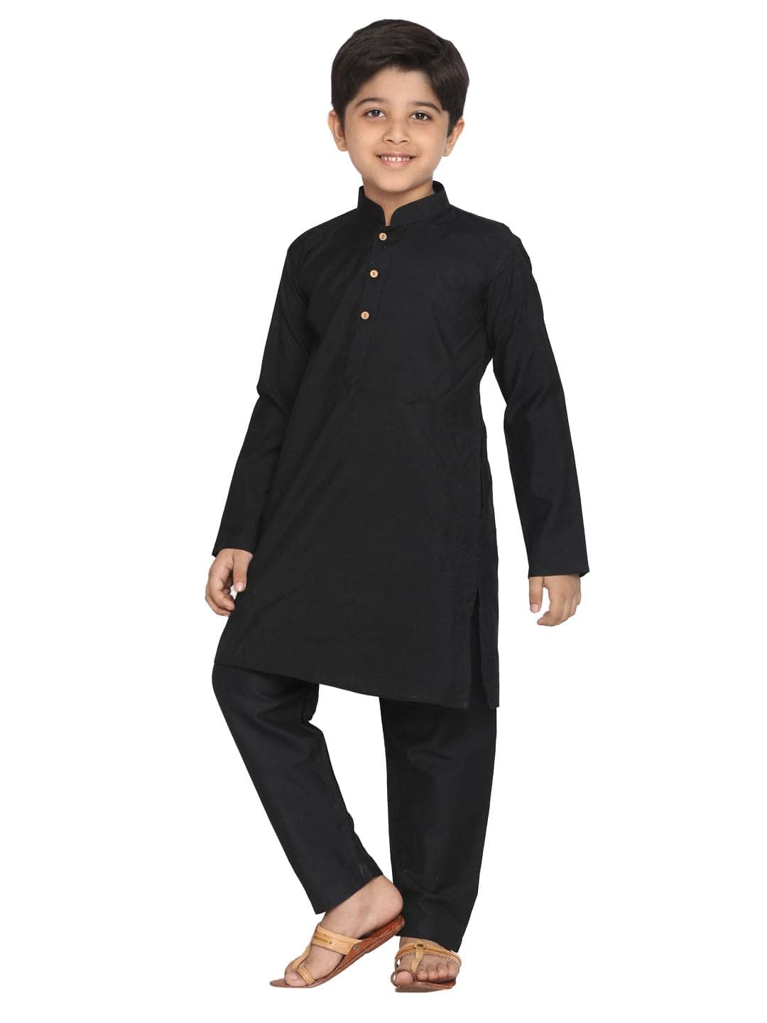 VASTRAMAY Boys' Black Kurta Pyjama Set_VASBK091BLnVPBL_32