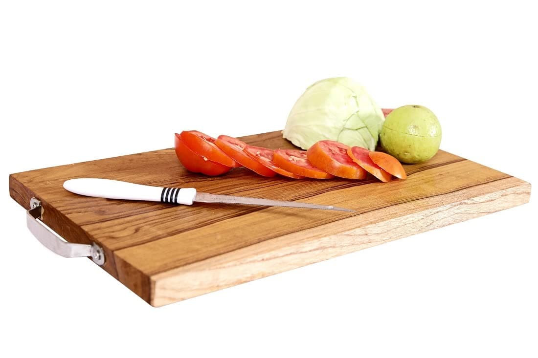 PAP Announcer Single Piece Premium Valsadi Teak Wood Wooden Reversible Standard Chopping BoardCutting Board for Kitchen Dining Vegetables Fruits by PAP Announcer C146