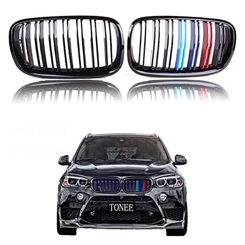 Tonee Front Kidney Grille Grill for X5 X6 E70 E71 2007 2008 2009 2010 2011 2012 2013 2Pcs (M Color)
