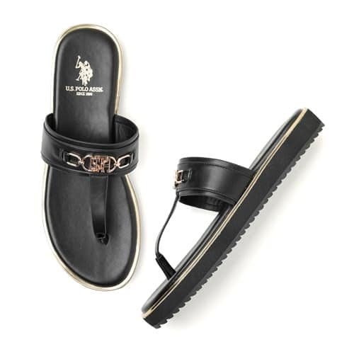 U.S. POLO ASSN. Womens MATILDE Black Eva Flat - (UK5) (US6) (1FD24752Z01)