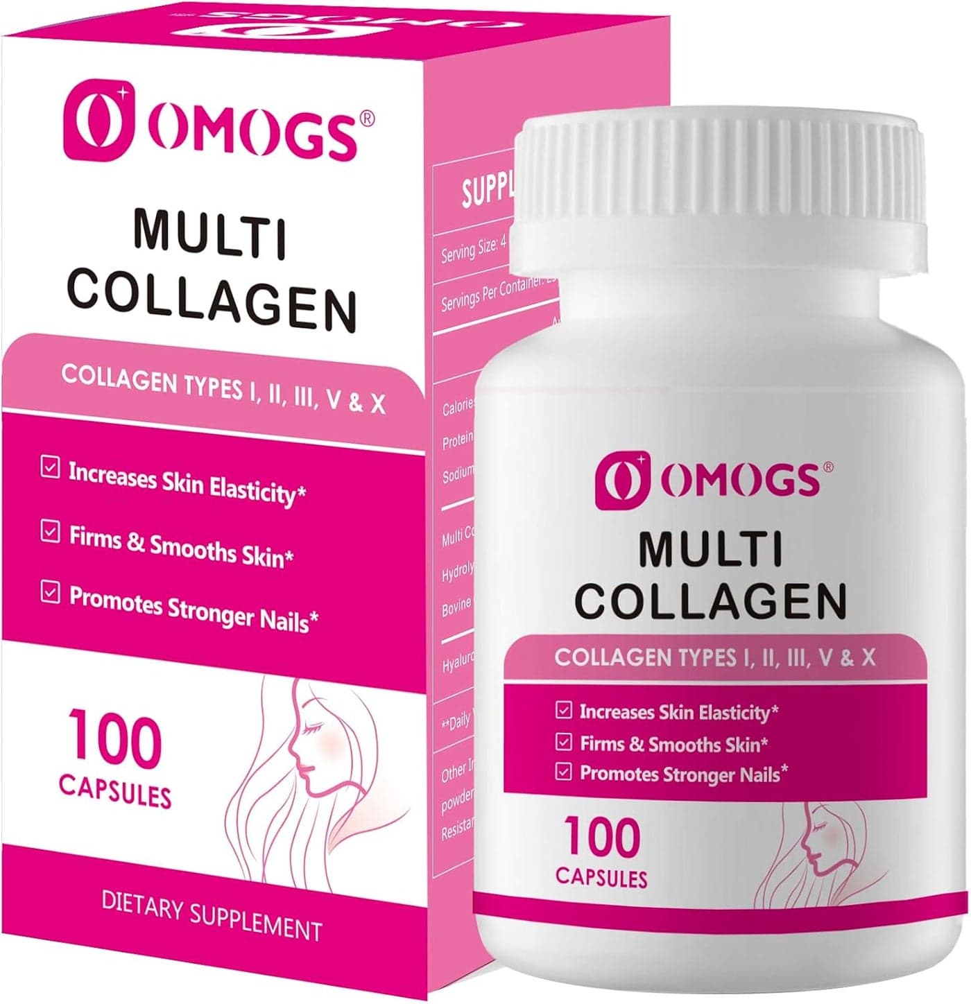 Collagen Peptides CapsuleNaturally Sourced Hydrolyzed Collagen with prebiotic Cranberry Extract Hair Skin Nail Joint Digestive Health Immune Support NonGMO 100 Capsule