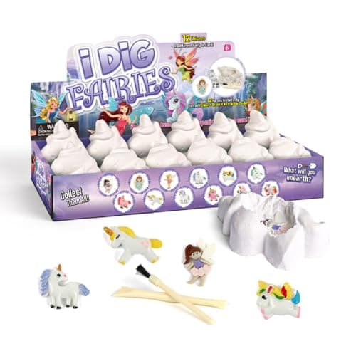 Liberty Imports 12Pack Fairy and Unicorn Excavation Kit for Kids Enchanted Magical Digging Adventure Ideal Party Favors Educational STEM Toys for Girls and Boys