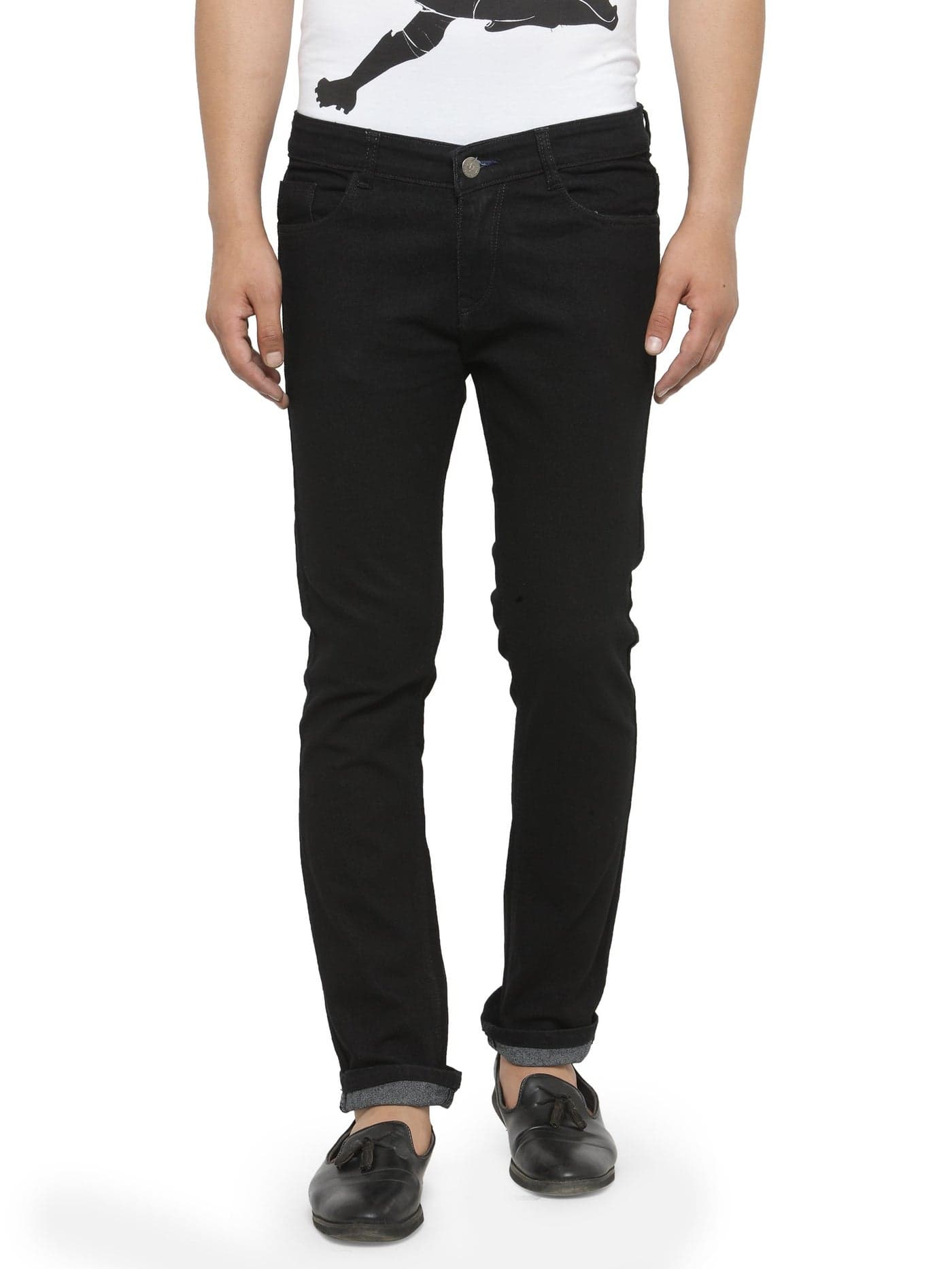 Ben Martin Men's Regular Fit Stretchable 34 Size Black Cotton Denim Jeans Pant for Men, JJ3-1
