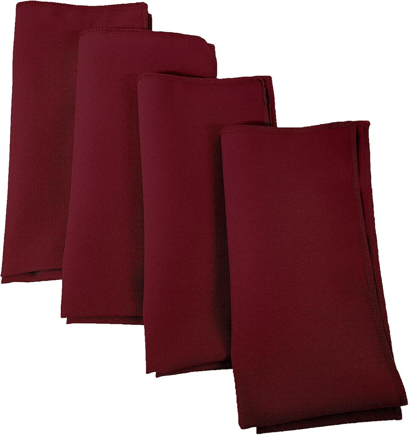 LA Linen 4Pack Poly Blend Napkins Soft Washable Stain Wrinkle Resistant Dinner Party Napkins 18x18 Cranberry