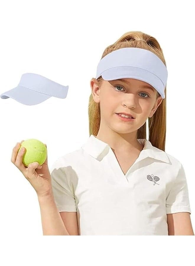 Kids Sun Visor Hat, Adjustable Cotton Girls Baseball Hat, Boys Athletic Sports Tennis Hat,Golf Visor Cap Beach Hat