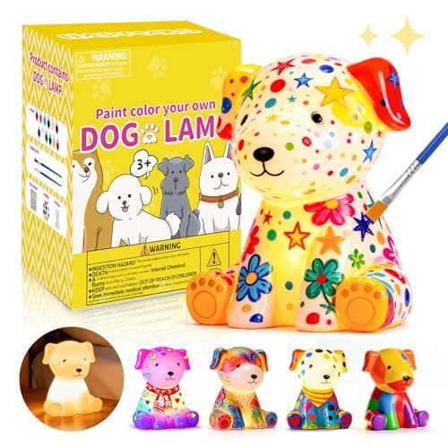 HAPMARS Paint Your Own Dog Lamp Kit 1pcs DIY Dog Art Craft Painting Kits for Girls Boys Kid Age 4 5 6 7 8 9 10 11 12 Art Supplies Creative Gifts for Birthday Halloween Christmas Party
