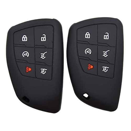 Silicone 6 Buttons Key Fob Cover for Chevrolet Suburban Tahoe Traverse Colorado Equinox RS and GMC Acadia AT4 Sierra 1500 Yukon XL 2021 2022 2023 2024 2025