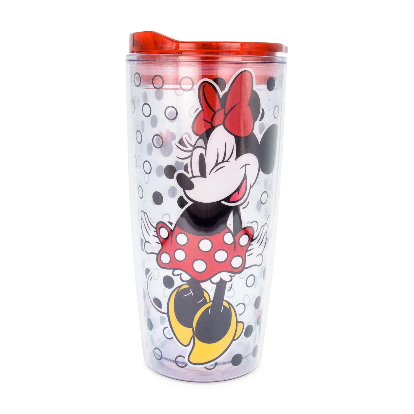 Disney Minnie Mouse Acrylic Travel Tumbler With Slide Close Lid Tall Carnival Cold Cup For Drinks Juice Lemonade Home Kitchen Essentials Cute Gifts and Collectibles Holds 20 Ounces