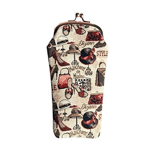 Signare Tapestry Glasses Case for Women Eyeglass Pouch With Fashion Boutique Design (GPCH-BOU)