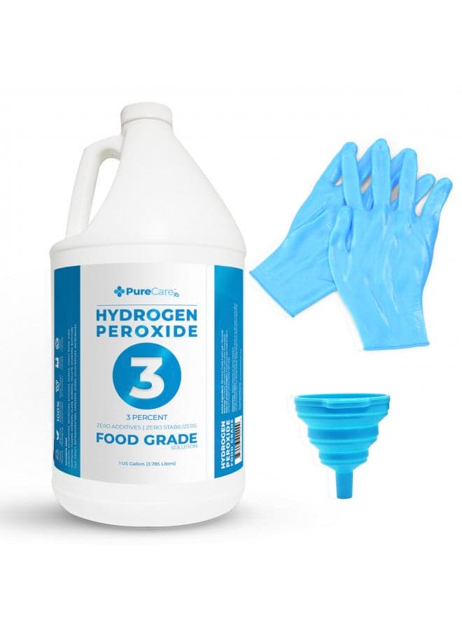 3% Food Grade Hydrogen Peroxide (1 Gallon) - No Added Stabilizers - Made in The USA derived from 35% Food Grade Hydrogen Peroxide