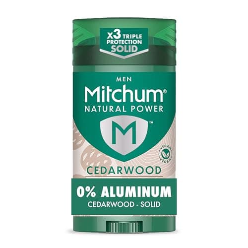 Mitchum Mens Natural Power Deodorant Solid Cedarwood 24HR Protection Vegan 27 oz