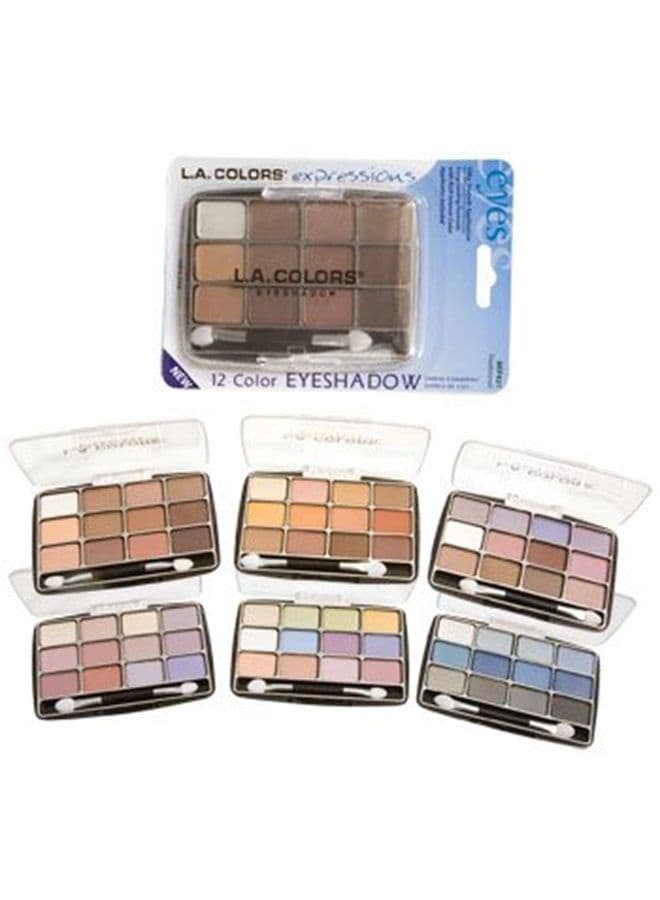 L.A. Colors Expressions, 12 Color Eyeshadow, BEP422 Glamorous, 0.49 Oz