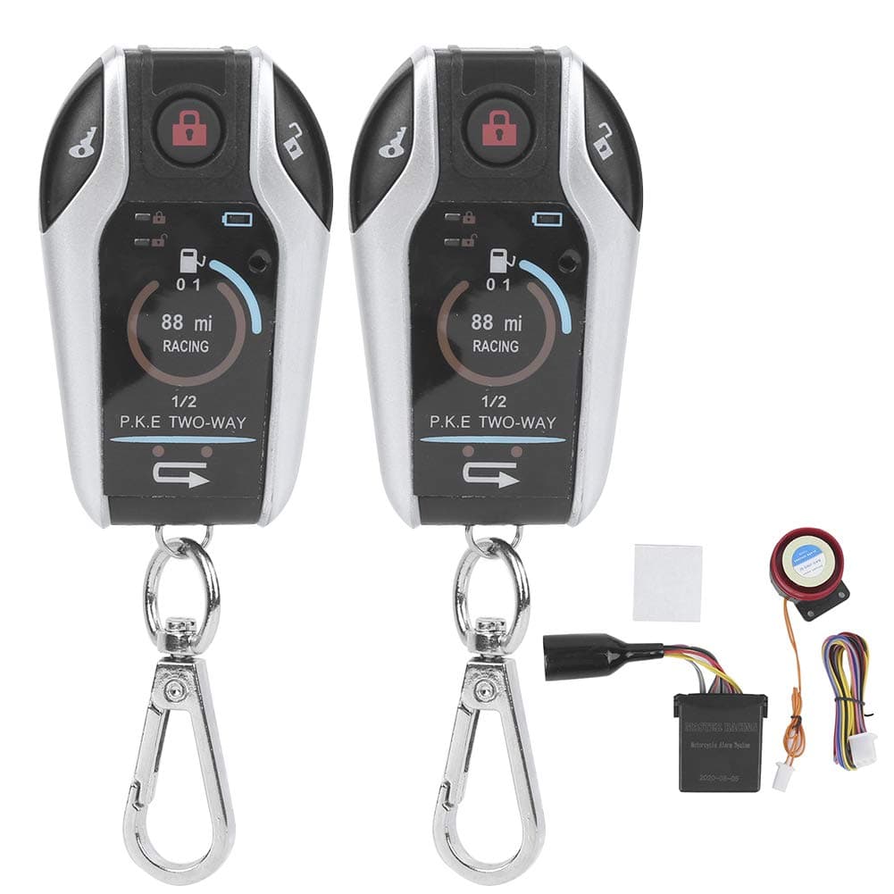 2 Way Alarm System Universal ABS Motorcycle AntiTheft Remote Control for Security 12V with Remote Start for Most Motorcycle