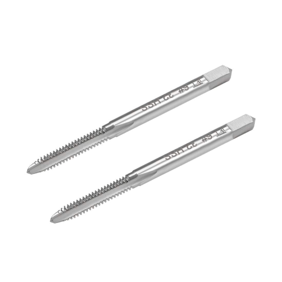 uxcell Machine Tap 632UNC Thread 2B Class 3 Flutes High Speed Steel Screw Threading Tap Tapping Tool 2pcs