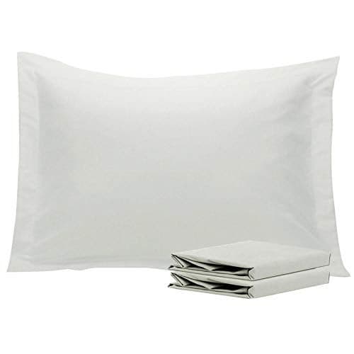 NTBAY Standard Pillow Shams 2 Pack Brushed Microfiber 20x26 Sham Covers Super Soft and Cozy Wrinkle Fade Stain Resistant 20x26 Inches Oxford Pillowcases Light Grey