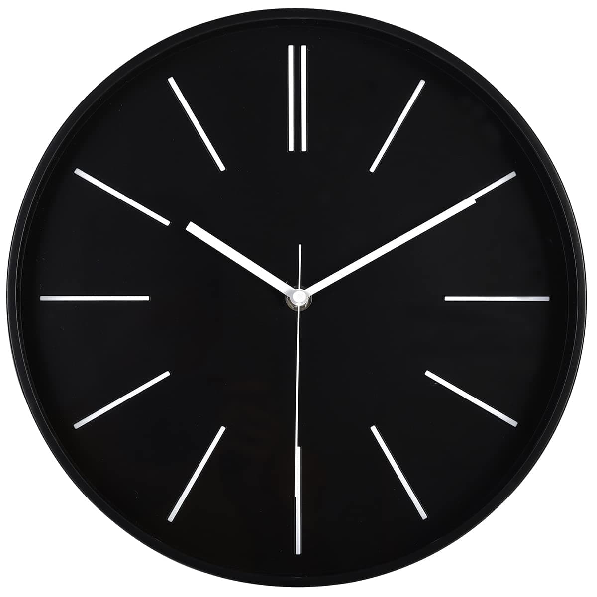 zyzamay Modern 12 Inch Round 3D Wall Clock Black Silent Quartz Battery Operated Easy to Read Accurate Time Modern Style