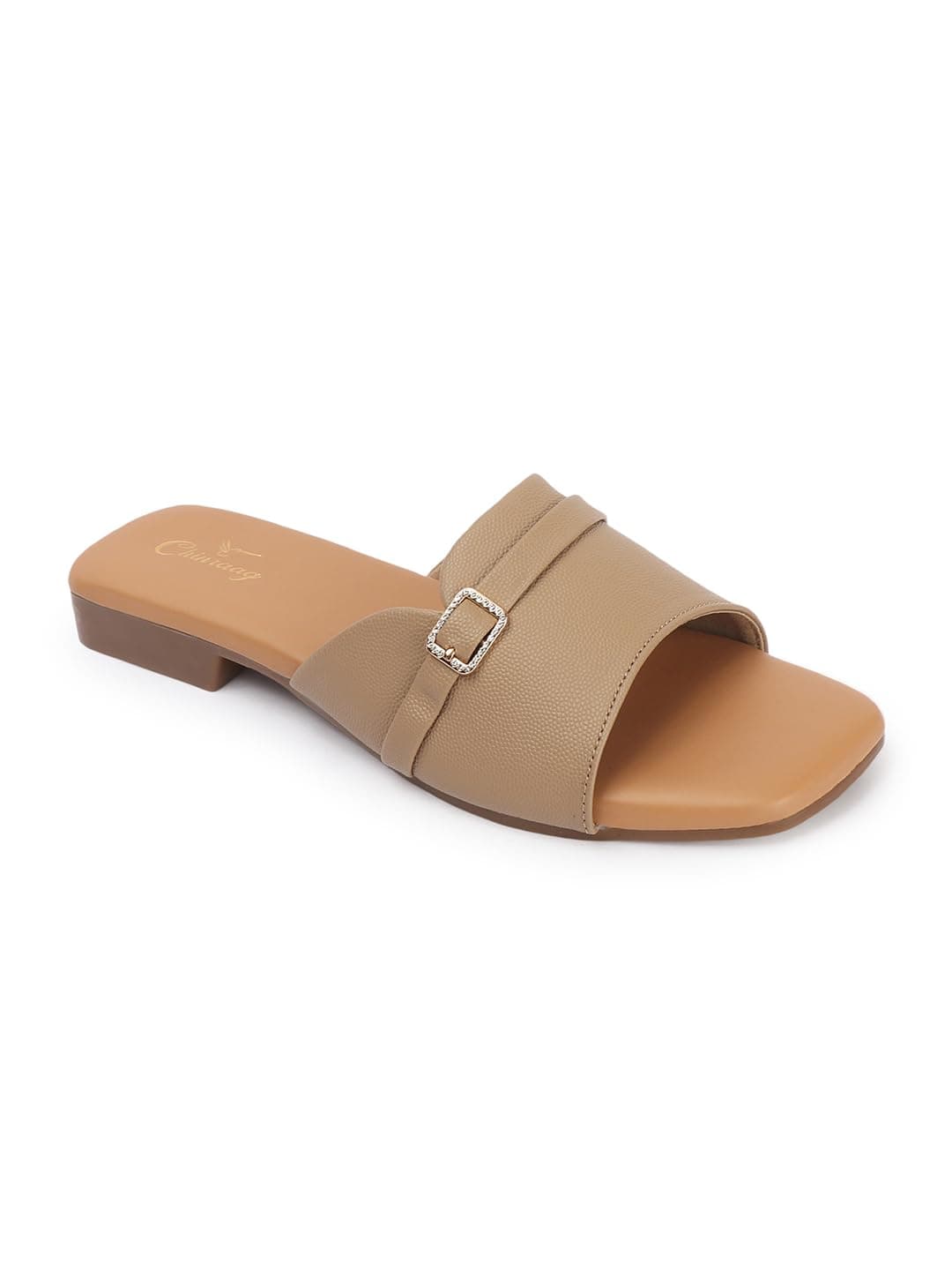 Chinraag Flat Sandal for women and Girl's Colour : Beige