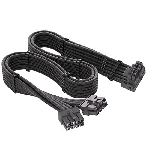 12VHPWR 90 Degree Adapter for Corsair: PCIE 5.0 16AWG 600W 12VHPWR Adapter Dual 8 Pin PCIe to 16 Pin 12+4 Pin for RTX 4090 4080 3090TI 4070Ti Graphics Card GPU, ONLY for Corsair Power Supply (Type A)