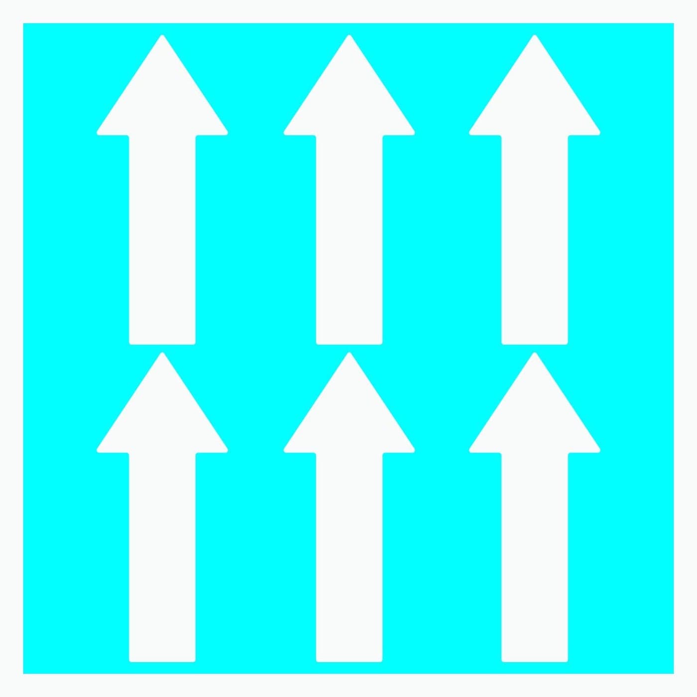 LiteMark Large Arrow Stickers 651 Durable Gloss Finish White Arrow Decal Floors Walls Signs Pack of 6 Arrows