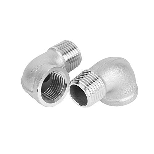 Hooshing 2PCS 1/2" NPT Stainless Steel 90 Degree Elbow Female x Male Thread Pipe Fitting