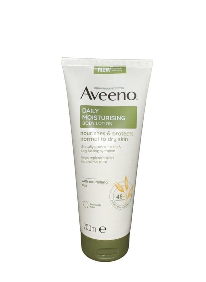 Daily Moisturising Body Lotion (1x 200ml), Hydrating Lotion Enriched with Nourishing Colloidal Oatmeal, Gentle Body Moisturiser Suitable for Sensitive and Dry Skin