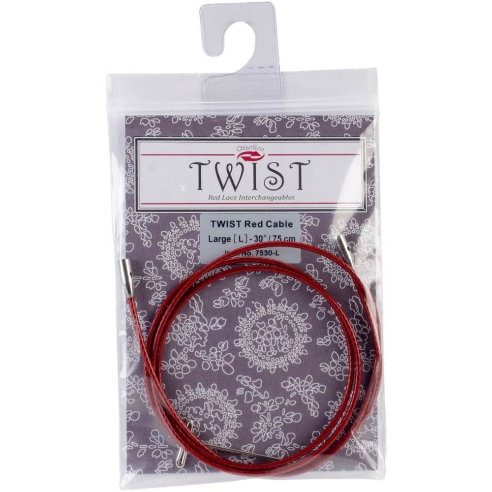 ChiaoGoo Cable 30 inch 75cm with Key for Twist Red Lace Interchangeable Large Knitting Needle Set 7530L