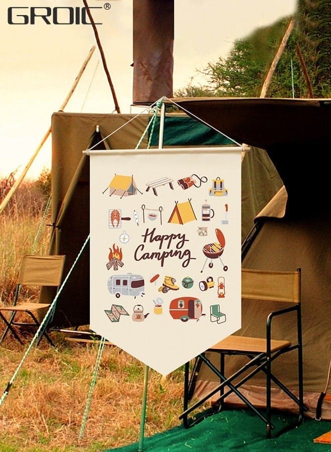 Camping Flag 30*45 cm, RV Campsite Campfire Camper Yard Outdoor Decoration, Garden Flag, Hanging Decoration